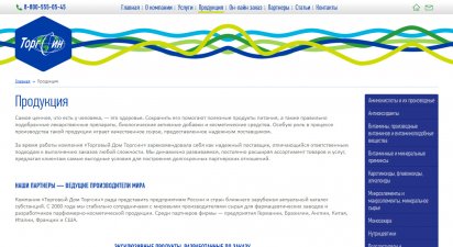 Разработка сайта "Торговый Дом Торгсин"